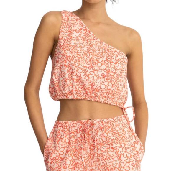 RHYTHM. Tops - NEW RHYTHM. islander floral one shoulder top in coral